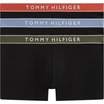 Tommy Hilfiger Herren 3er Pack Boxershorts Trunks aus Baumwolle mit Stretch, Schwarz (BRK Blu/Trra Rd/Arm Grn), M Tommy Hilfiger Herren 3er Pack Boxershorts Trunks aus Baumwolle mit Stretch, Schwarz (BRK Blu/Trra Rd/Arm Grn), M