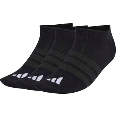 Adidas Unisex Thin&Light Sportswear No Show Socks 3 Pair Pack, black/black/white, 6-7 Years Adidas Unisex Thin&Light Sportswear No Show Socks 3 Pair Pack, black/black/white, 6-7 Years