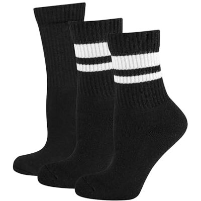 Nur Die 3er Pack kurze Retro-Tennissocken mit Streifen aus Baumwolle gepolsterte Sohle Sportsocken Kurzsocken Herren Nur Die 3er Pack kurze Retro-Tennissocken mit Streifen aus Baumwolle gepolsterte Sohle Sportsocken Kurzsocken Herren