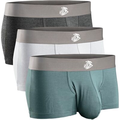 RM Real Men Real Men Bulge Enhancing Underwear 1 or 3 Pack 3-7 Inch, Ultra Soft Boxer Briefs Modal, Bulge Pouch Underwear, D Pouch 7,6 cm 3er-Pack Schwarz Blau Grau, X-Large RM Real Men Real Men Bulge Enhancing Underwear 1 or 3 Pack 3-7 Inch, Ultra Soft Boxer Briefs Modal, Bulge Pouch Underwear, D Pouch 7,6 cm 3er-Pack Schwarz Blau Grau, X-Large