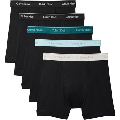 Calvin Herren 5er Pack Boxershorts Briefs aus Baumwolle, Schwarz (Black Bodies W/Black/Niagara Falls), S Calvin Herren 5er Pack Boxershorts Briefs aus Baumwolle, Schwarz (Black Bodies W/Black/Niagara Falls), S