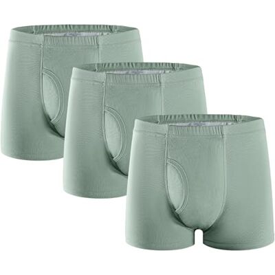 FAMI HELPER 3er Pack Inkontinenz Pants Männer mit 250 ml Saugfähigkeit, Baumwolle Herren Inkontinenz Boxershorts, wiederverwendbare saugfähige Unterwäsche atmungsaktiv und auslaufsicher Grün L FAMI HELPER 3er Pack Inkontinenz Pants Männer mit 250 ml Saugfähigkeit, Baumwolle Herren Inkontinenz Boxershorts, wiederverwendbare saugfähige Unterwäsche atmungsaktiv und auslaufsicher Grün L