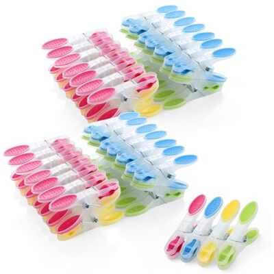 AiQInu 60 Stück Wäscheklammern mit Rutschfestem Silikon, Plastik Handtuchklammern Clothes Pegs, Mehrfarbig Klammer Hinterlässt Keine Marken für Wäsche Hosen T Shirts Unterwäsche Socke AiQInu 60 Stück Wäscheklammern mit Rutschfestem Silikon, Plastik Handtuchklammern Clothes Pegs, Mehrfarbig Klammer Hinterlässt Keine Marken für Wäsche Hosen T Shirts Unterwäsche Socke