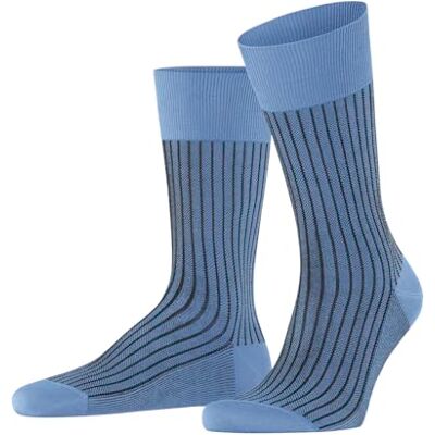FALKE Herren Socken Oxford Stripe M So Baumwolle gemustert 1 Paar, Blau Cornflower Blue 6554, 43-44 FALKE Herren Socken Oxford Stripe M So Baumwolle gemustert 1 Paar, Blau Cornflower Blue 6554, 43-44