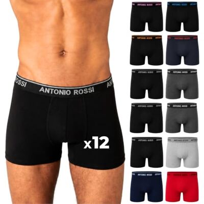 ANTONIO ROSSI Herren (12er-pack) Herren-boxer-hipster Fitted Boxer Hipsters, Dunkel Sortiert, S EU ANTONIO ROSSI Herren (12er-pack) Herren-boxer-hipster Fitted Boxer Hipsters, Dunkel Sortiert, S EU