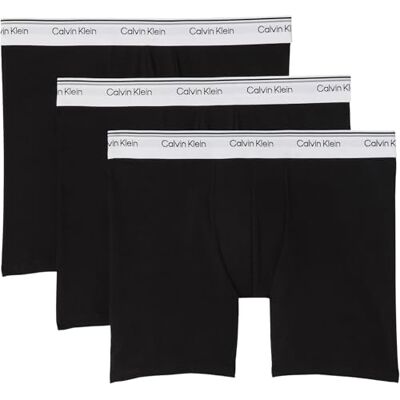Calvin Herren 3er Pack Boxershorts Briefs Balance mit Logobund, Schwarz (Black), M Calvin Herren 3er Pack Boxershorts Briefs Balance mit Logobund, Schwarz (Black), M
