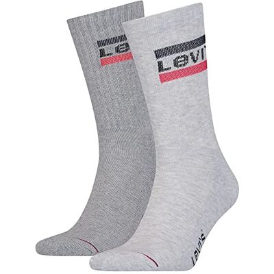 Levi's Unisex Crew Socks, Grey, 39/42 Levi's Unisex Crew Socks, Grey, 39/42