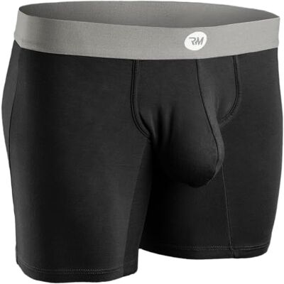 RM Real Men Real Men Bulge Enhancing Pouch Unterwäsche für Herren 1 oder 3er Pack Set Modal Boxershorts mit Größe D Beutel, D-Beutel, Schwarz, 17,8 cm, Small RM Real Men Real Men Bulge Enhancing Pouch Unterwäsche für Herren 1 oder 3er Pack Set Modal Boxershorts mit Größe D Beutel, D-Beutel, Schwarz, 17,8 cm, Small