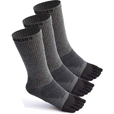VWELL Zehensocken aus Baumwolle, athletisch, Fünf-Fingersocken, 3 Paar, Größe 40-45, Schwarz (3 Paar), 39-44.5 EU VWELL Zehensocken aus Baumwolle, athletisch, Fünf-Fingersocken, 3 Paar, Größe 40-45, Schwarz (3 Paar), 39-44.5 EU