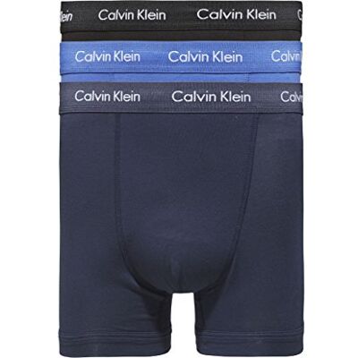 Calvin Herren 3er Pack Boxershorts Trunks Unterwäsche, Mehrfarbig (C-Black/Blu/Blu Other Version), XL Calvin Herren 3er Pack Boxershorts Trunks Unterwäsche, Mehrfarbig (C-Black/Blu/Blu Other Version), XL