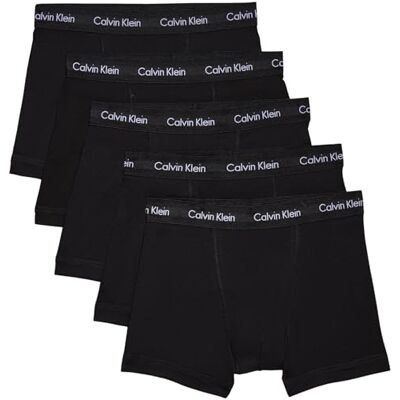 Calvin Herren 5er Pack Boxershorts Trunks Unterwäsche, Schwarz (Black W. Black Wb), S Calvin Herren 5er Pack Boxershorts Trunks Unterwäsche, Schwarz (Black W. Black Wb), S