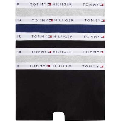 Tommy Hilfiger Jungen 5er Pack Boxershorts Trunks mit Logobund, Mehrfarbig (L Gry Heather/Navy/Black), 10-12 Jahre Tommy Hilfiger Jungen 5er Pack Boxershorts Trunks mit Logobund, Mehrfarbig (L Gry Heather/Navy/Black), 10-12 Jahre
