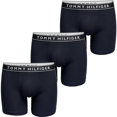 Tommy Hilfiger Herren 3er Pack Boxershorts Briefs mit Logobund, Blau (des Sky/des Sky/des Sky), XS Tommy Hilfiger Herren 3er Pack Boxershorts Briefs mit Logobund, Blau (des Sky/des Sky/des Sky), XS