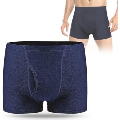 CARER BEAUTY Inkontinenzhose für Herren, Baumwolle, saugfähig, atmungsaktiv, weich, wiederverwendbar, auslaufsicher, für chirurgische Patienten und Inkontinenzpatienten, Blau, 3XL CARER BEAUTY Inkontinenzhose für Herren, Baumwolle, saugfähig, atmungsaktiv, weich, wiederverwendbar, auslaufsicher, für chirurgische Patienten und Inkontinenzpatienten, Blau, 3XL