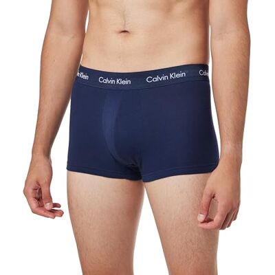 Calvin Herren 3er Pack Boxershorts Low Rise Trunks Unterwäsche, Grün (Blue Shadow/Supreme Green/Chalk), S Calvin Herren 3er Pack Boxershorts Low Rise Trunks Unterwäsche, Grün (Blue Shadow/Supreme Green/Chalk), S