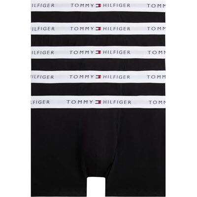 Tommy Hilfiger Jungen 5er Pack Boxershorts Trunks mit Logobund, Mehrfarbig (Black/Black/Black/Black/Black), 14-16 Jahre Tommy Hilfiger Jungen 5er Pack Boxershorts Trunks mit Logobund, Mehrfarbig (Black/Black/Black/Black/Black), 14-16 Jahre