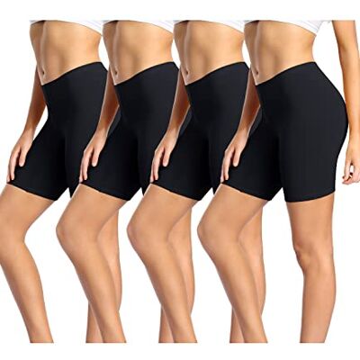 wirarpa Radlerhose Damen Kurz Baumwolle Boxershorts Unter Kleid Rock Unterhosen mit Bein Anti Scheuern Kurz Leggings 4er Pack Schwarz Größe M wirarpa Radlerhose Damen Kurz Baumwolle Boxershorts Unter Kleid Rock Unterhosen mit Bein Anti Scheuern Kurz Leggings 4er Pack Schwarz Größe M