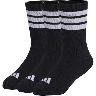 Adidas Unisex Kinder 3Stripes Cushioned Sportswear Crew Socks 3 Pair Pack, black/white/white, 6-7 Years Adidas Unisex Kinder 3Stripes Cushioned Sportswear Crew Socks 3 Pair Pack, black/white/white, 6-7 Years