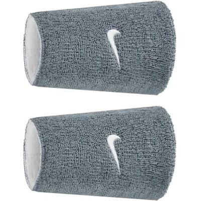 NIKE Swoosh Classic Reversible Doublewide Wristbands 2er Pack Schweißbänder Tennis Fitness Running Handgelenkbänder wendbar, Cool Grey/White/Cool Grey, One Size NIKE Swoosh Classic Reversible Doublewide Wristbands 2er Pack Schweißbänder Tennis Fitness Running Handgelenkbänder wendbar, Cool Grey/White/Cool Grey, One Size