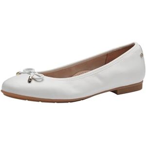 Tamaris Comfort Damen Ballerinas aus Leder mit Schleife, Weiß (White), 40 EU Tamaris Comfort Damen Ballerinas aus Leder mit Schleife, Weiß (White), 40 EU