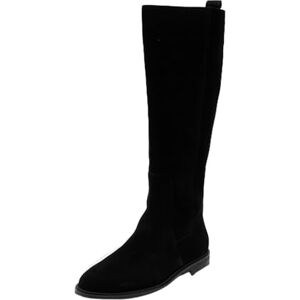 Tommy Hilfiger Damen Stiefel Suede Flach, Schwarz (Black), 36 Tommy Hilfiger Damen Stiefel Suede Flach, Schwarz (Black), 36