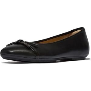 Fitflop Delicato Damen Ballerinas aus Leder mit glitzernder Schleife, Schwarz, 6.5 UK Narrow Fitflop Delicato Damen Ballerinas aus Leder mit glitzernder Schleife, Schwarz, 6.5 UK Narrow