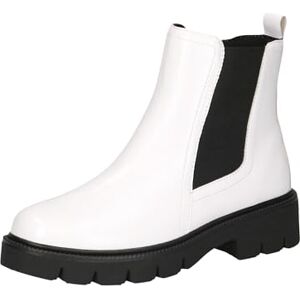 CAPRICE Damen Chelsea Boots Kleiner Absatz Elegant, Weiß (White Naplak), 39 EU CAPRICE Damen Chelsea Boots Kleiner Absatz Elegant, Weiß (White Naplak), 39 EU