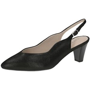 CAPRICE Damen Slingpumps aus Leder Spitz, Schwarz (Black Metallic), 39 EU CAPRICE Damen Slingpumps aus Leder Spitz, Schwarz (Black Metallic), 39 EU