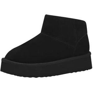 MARCO TOZZI Damen Boots aus Leder mit Plateau, Schwarz (Black), 38 EU MARCO TOZZI Damen Boots aus Leder mit Plateau, Schwarz (Black), 38 EU