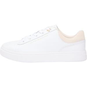 Tommy Hilfiger Damen Cupsole Sneaker Casual aus Leder, Weiß (White/Soft Cream), 37 Tommy Hilfiger Damen Cupsole Sneaker Casual aus Leder, Weiß (White/Soft Cream), 37