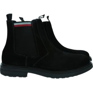 Tommy Hilfiger Herren Chelsea Boots aus Wildleder, Schwarz (Black), 44 Tommy Hilfiger Herren Chelsea Boots aus Wildleder, Schwarz (Black), 44
