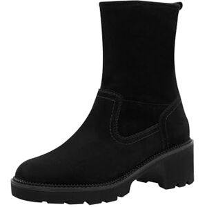 Tamaris Comfort Damen Stiefeletten aus Leder mit Blockabsatz, Schwarz (Black), 37 EU Tamaris Comfort Damen Stiefeletten aus Leder mit Blockabsatz, Schwarz (Black), 37 EU