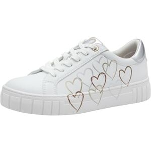 MARCO TOZZI Damen Sneaker flach mit Herzdetails Freizeit, Mehrfarbig (White/Gold), 40 EU MARCO TOZZI Damen Sneaker flach mit Herzdetails Freizeit, Mehrfarbig (White/Gold), 40 EU