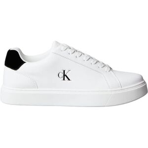 Calvin Herren Cupsole Sneaker Classic Laceup aus Leder, Weiß (Bright White/Black), 45 Calvin Herren Cupsole Sneaker Classic Laceup aus Leder, Weiß (Bright White/Black), 45