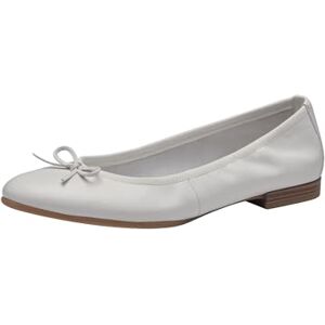 Tamaris Damen Ballerina Leder flach, weiß, 37 EU Tamaris Damen Ballerina Leder flach, weiß, 37 EU