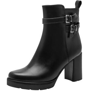 MARCO TOZZI Damen Stiefeletten mit Reißverschluss Blockabsatz, Schwarz (Black), 40 EU MARCO TOZZI Damen Stiefeletten mit Reißverschluss Blockabsatz, Schwarz (Black), 40 EU