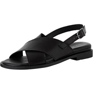 Tamaris Damen Sandalette Leder flach, schwarz, 41 EU Tamaris Damen Sandalette Leder flach, schwarz, 41 EU
