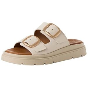 Tamaris Damen Pantolette mit Keilabsatz Leder, beige, 36 EU Tamaris Damen Pantolette mit Keilabsatz Leder, beige, 36 EU