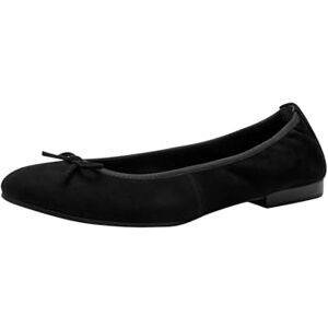 Tamaris Damen Ballerina Leder flach, schwarz, 41 EU Tamaris Damen Ballerina Leder flach, schwarz, 41 EU