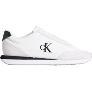 Calvin Herren Runner Sneaker Retro Mix mit Logo, Weiß (Bright White/Black), 40 Calvin Herren Runner Sneaker Retro Mix mit Logo, Weiß (Bright White/Black), 40