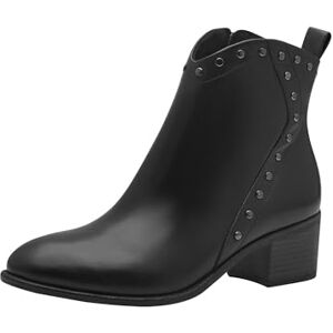 MARCO TOZZI Damen Stiefeletten mit Absatz aus Leder mit Reißverschluss, Schwarz (Black), 37 EU MARCO TOZZI Damen Stiefeletten mit Absatz aus Leder mit Reißverschluss, Schwarz (Black), 37 EU