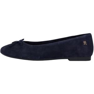 Tommy Hilfiger Damen Hilfiger Suede Ballerina FW0FW09357 Ballerinas, Blau (Space Blue), 7 Tommy Hilfiger Damen Hilfiger Suede Ballerina FW0FW09357 Ballerinas, Blau (Space Blue), 7