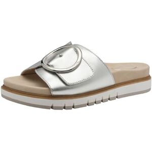 Tamaris Damen Wide Fit Pantoletten flach mit Klettverschluss und Schnalle, Silber (Silver), 38 EU Tamaris Damen Wide Fit Pantoletten flach mit Klettverschluss und Schnalle, Silber (Silver), 38 EU