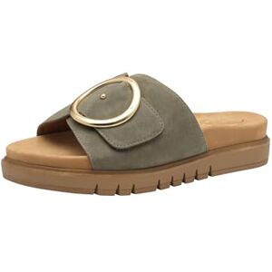 Tamaris Damen Wide Fit Pantoletten flach mit Klettverschluss und Schnalle, grün (sage), 40 EU Tamaris Damen Wide Fit Pantoletten flach mit Klettverschluss und Schnalle, grün (sage), 40 EU