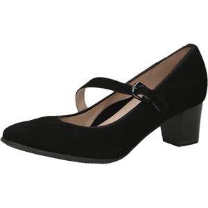 CAPRICE Damen Pumps aus Leder mit Riemen, Schwarz (Black Suede), 40 EU CAPRICE Damen Pumps aus Leder mit Riemen, Schwarz (Black Suede), 40 EU