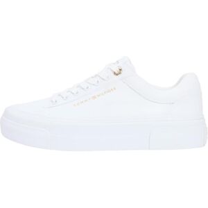 Tommy Hilfiger Damen Flatform Sneaker Foxing aus Canvas, Weiß (White), 41 Tommy Hilfiger Damen Flatform Sneaker Foxing aus Canvas, Weiß (White), 41