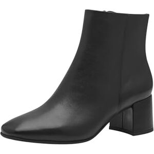 MARCO TOZZI Damen Stiefeletten mit Absatz aus Leder mit Reißverschluss, Schwarz (Black), 38 EU MARCO TOZZI Damen Stiefeletten mit Absatz aus Leder mit Reißverschluss, Schwarz (Black), 38 EU