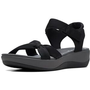 Clarks Damen Arla Shore flache Sandale, Textil schwarz, 40 EU Clarks Damen Arla Shore flache Sandale, Textil schwarz, 40 EU