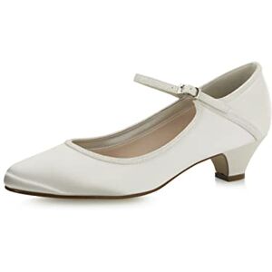 Rainbow Club Brautschuhe Marsha Damen Pumps gepolstert, flach, Glitzer, Ivory/Creme, Satin Gr. 41 (UK 8) Rainbow Club Brautschuhe Marsha Damen Pumps gepolstert, flach, Glitzer, Ivory/Creme, Satin Gr. 41 (UK 8)