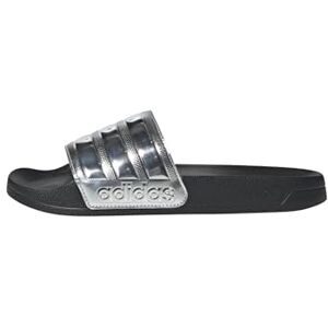 Adidas Unisex Adilette Shower Slides Sandal, Core Black/Silver Met./Silver Met., 43 EU Adidas Unisex Adilette Shower Slides Sandal, Core Black/Silver Met./Silver Met., 43 EU